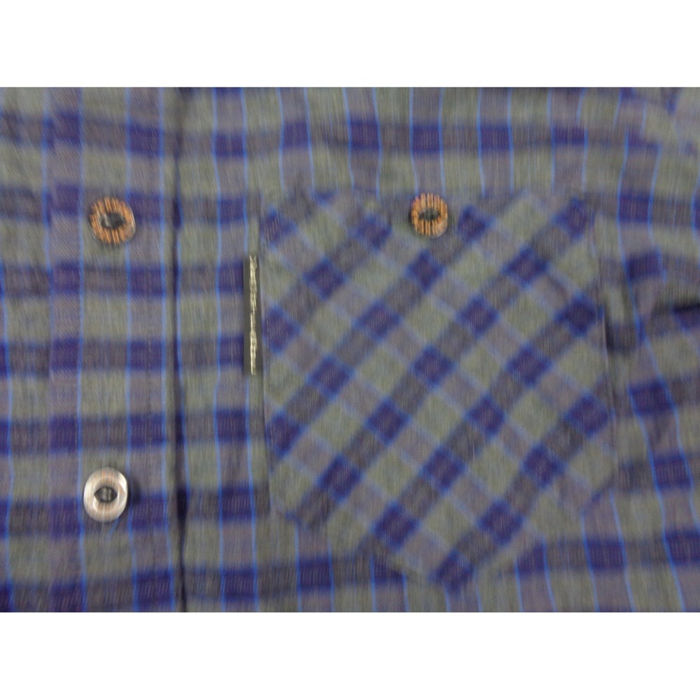 Blue Plaid Men's Casual Button Down Shirt - Picture 7 of 15